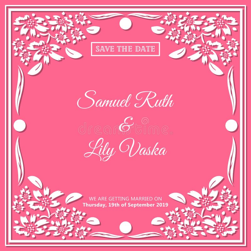 Reserva cuadrada floral del ` de la invitación de la boda el diseño de la plantilla de la tarjeta del ` de la fecha ilustración del vector Reserva cuadrada floral del ` de la invitación de la boda el diseño de la plantilla de la tarjeta del ` de la fecha ilustración del vector