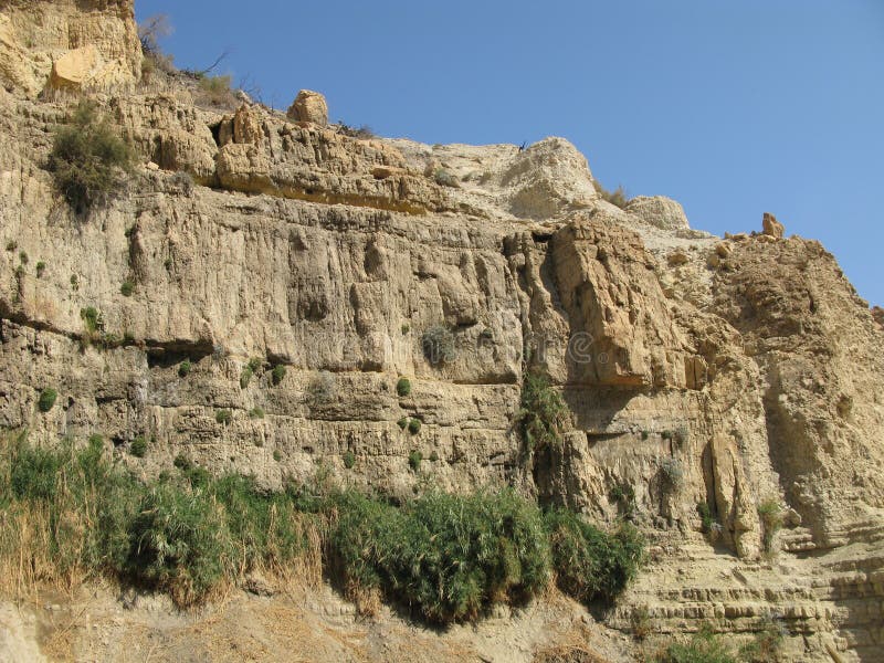 Waterfall in En Gedi Nature Reserve and National Park Stock Image