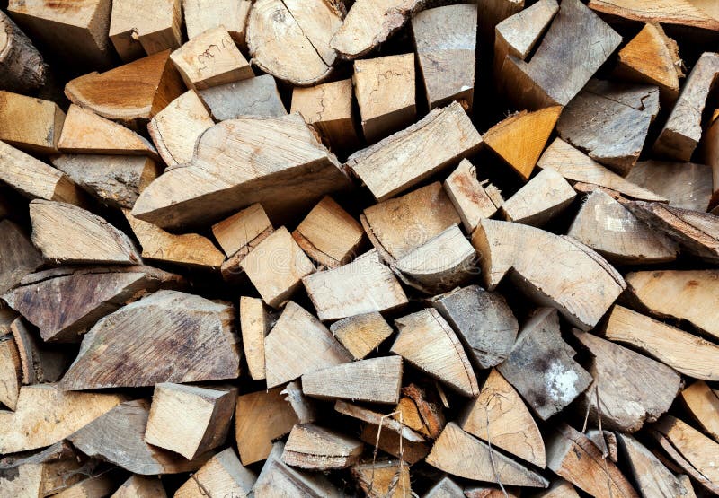 Reserves of birch logs stock image