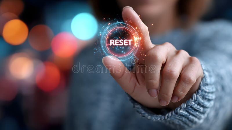 Reset Button Activation stock illustration. Illustration of finger ...
