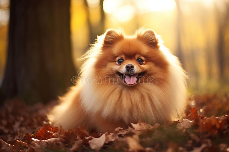 Resfriamento do cão da pomerânia imerso. gerar ai. bicho de cachorrinho. gerar o ai gerado.