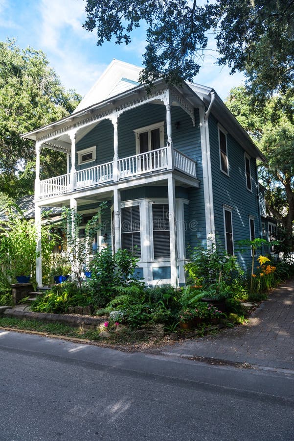 Residential building with balconies in the historic city of St. Augustine