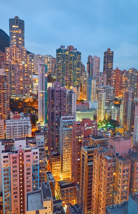 Residential Buildings in the City Center. Hong Kong Editorial Stock