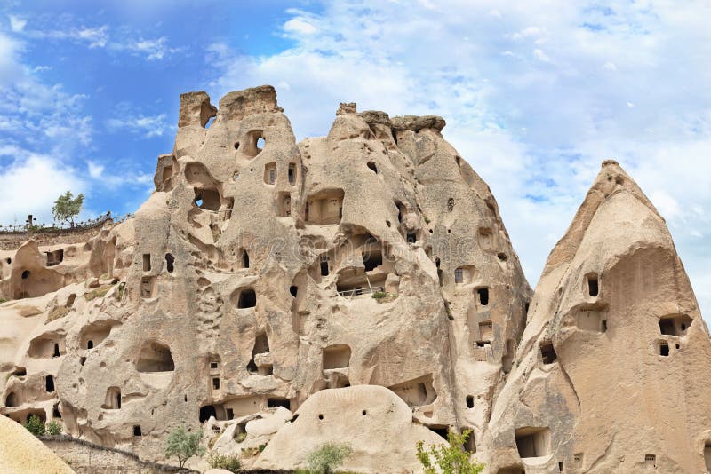Residential Caves in the Mountains of Cappadocia Stock Image - Image of ...