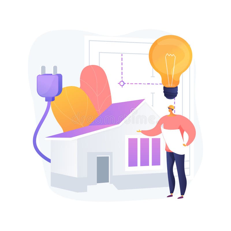 Electrical Lighting Technician With Spotlight Shield Stock Vector