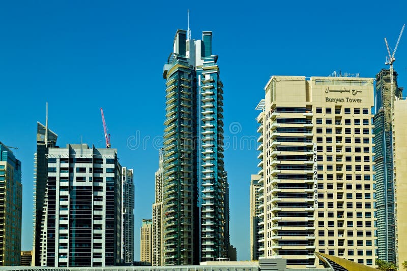 Residential and luxury hotel Skyscrapers Skyline view, Dubai, UAE stock image Residential and luxury hotel Skyscrapers Skyline view, Dubai, UAE stock image