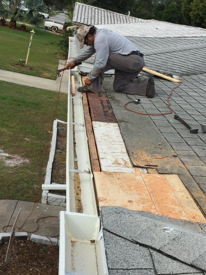 Residential Roof, Drip Edge And Gutter Repairs; Roofers Editorial Photo Image of osha, home