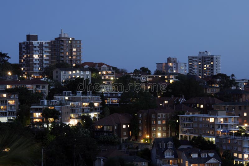 Residential Suburb At Night