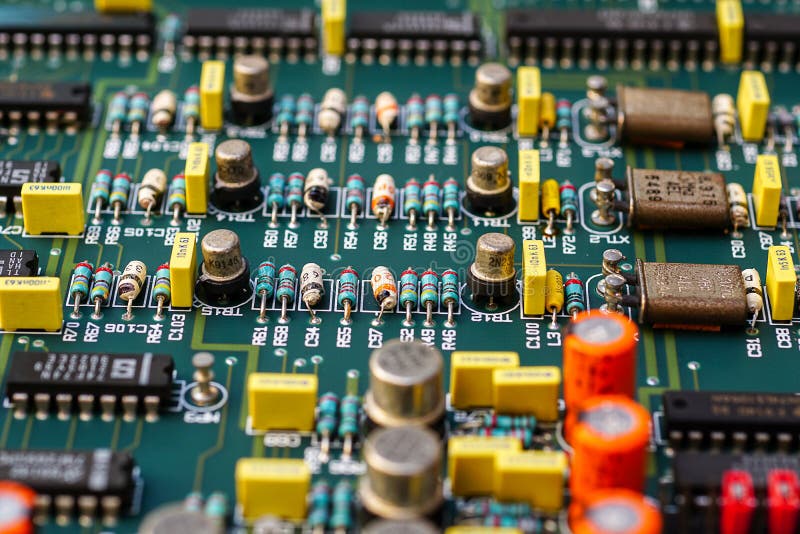 Resistors and Electronics on Board. Editorial Image Image of micro