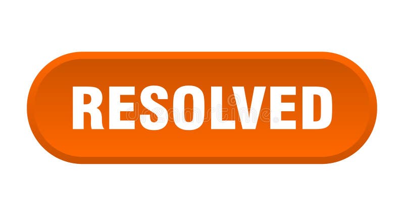 Resolved button. rounded sign on white background royalty free illustration