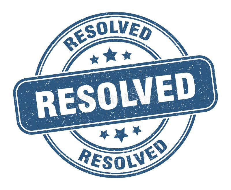 Resolved Stamp. Resolved Label. Round Grunge Sign Stock Vector