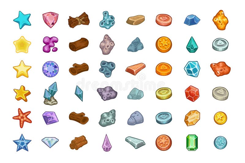 Resources for games Icons big vector Set royalty free illustration Resources for games Icons big vector Set royalty free illustration