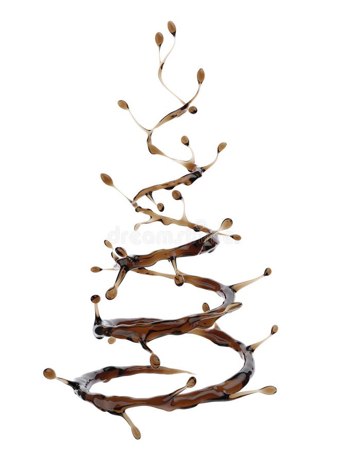 Salpicos de café em forma de árvore de Natal ilustração stock