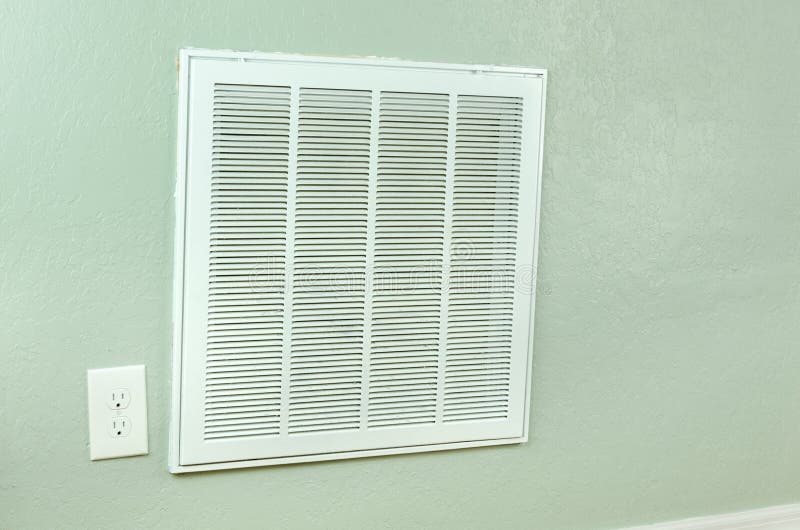 Respiradouro da entrada do filtro do condicionador de ar da casa na parede