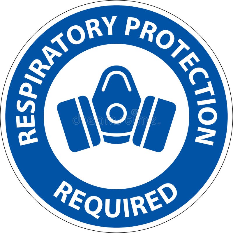 Respiratory Protection Required Sign on White Background Stock Vector