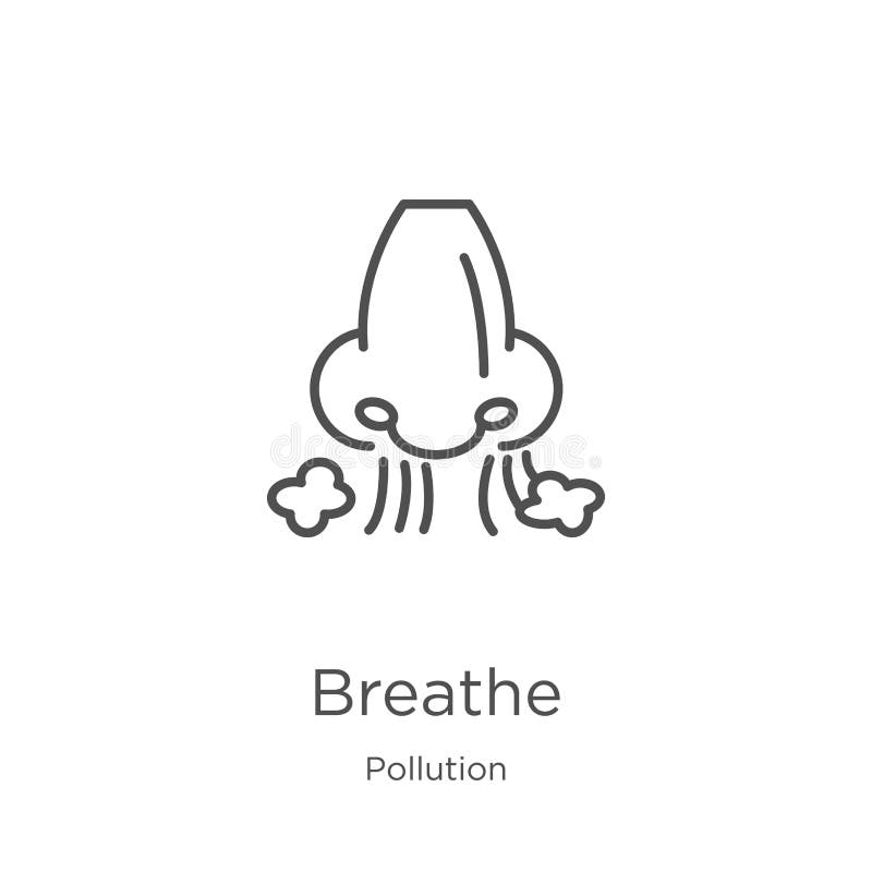 respire o vetor do ícone da coleção da poluição A linha fina respira a ilustração do vetor do ícone do esboço O esboço, linha fin ilustração do vetor respire o vetor do ícone da coleção da poluição A linha fina respira a ilustração do vetor do ícone do esboço O esboço, linha fin ilustração do vetor
