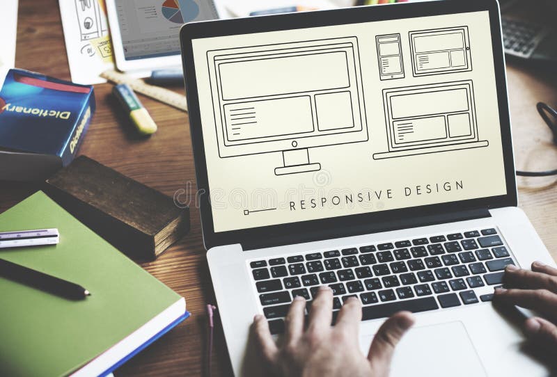Responsive Design Layout Connection Content Concept stock photos