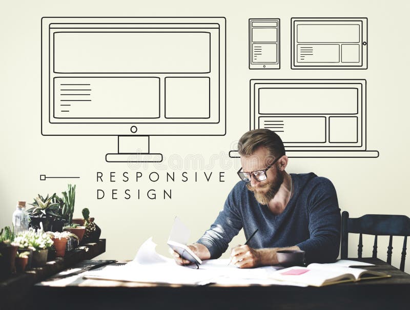 Responsive Design Layout Connection Content Concept royalty free stock images