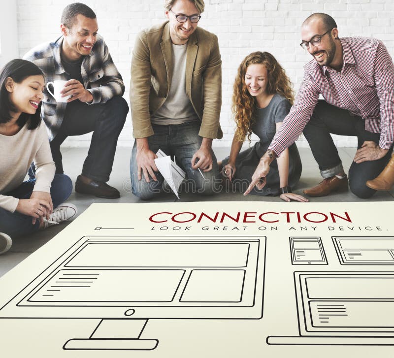 Responsive Design Layout Connection Content Concept stock images