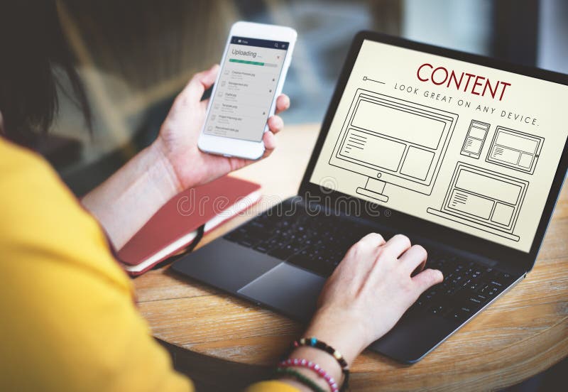 Responsive Design Layout Connection Content Concept stock image