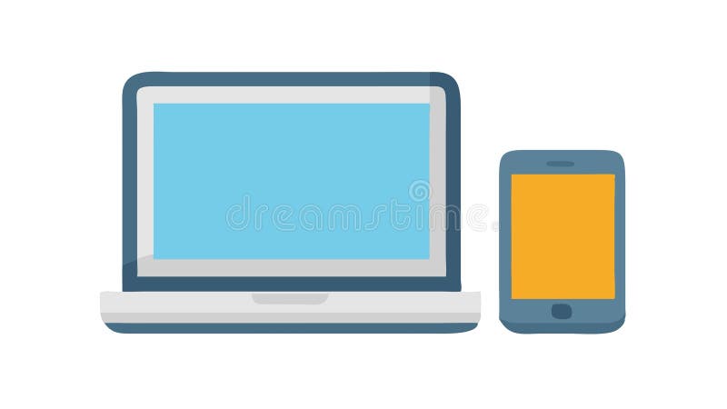 Responsive Device Design, Laptop and Smartphone Duo, vector design Generative AI vector illustration