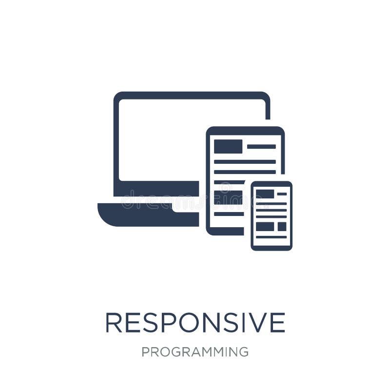 Responsive icon. Trendy flat vector Responsive icon on white background from Programming collection vector illustration Responsive icon. Trendy flat vector Responsive icon on white background from Programming collection vector illustration
