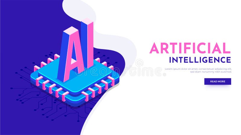 Responsive landing page or hero banner design with illustration stock illustration