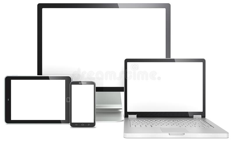 Laptop, Mobile Phone, Digital Tablet Pc Stock Illustration ...