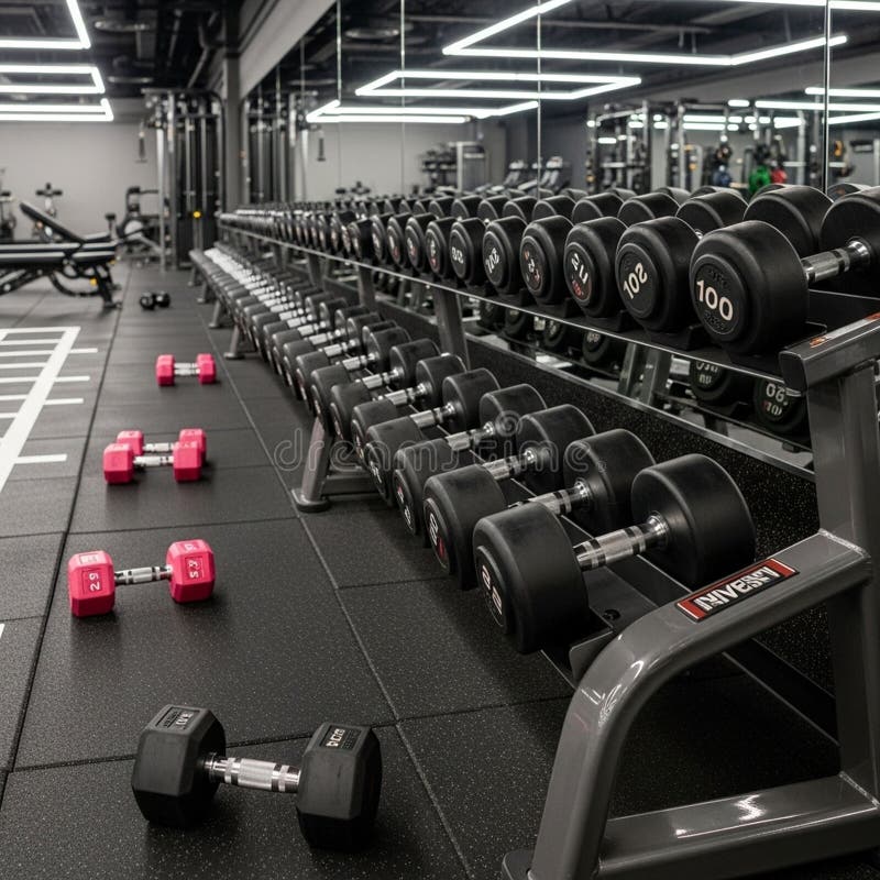 Rest on the black rubber flooring. The ceiling features recessed royalty free illustration