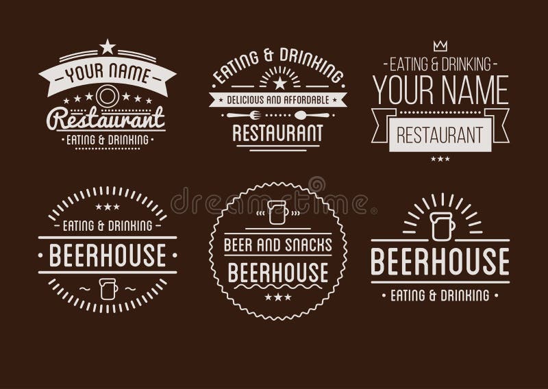 Restauracyjne logo odznaki w roczniku projektują wektorową kolekcję ilustracja wektor Restauracyjne logo odznaki w roczniku projektują wektorową kolekcję ilustracja wektor