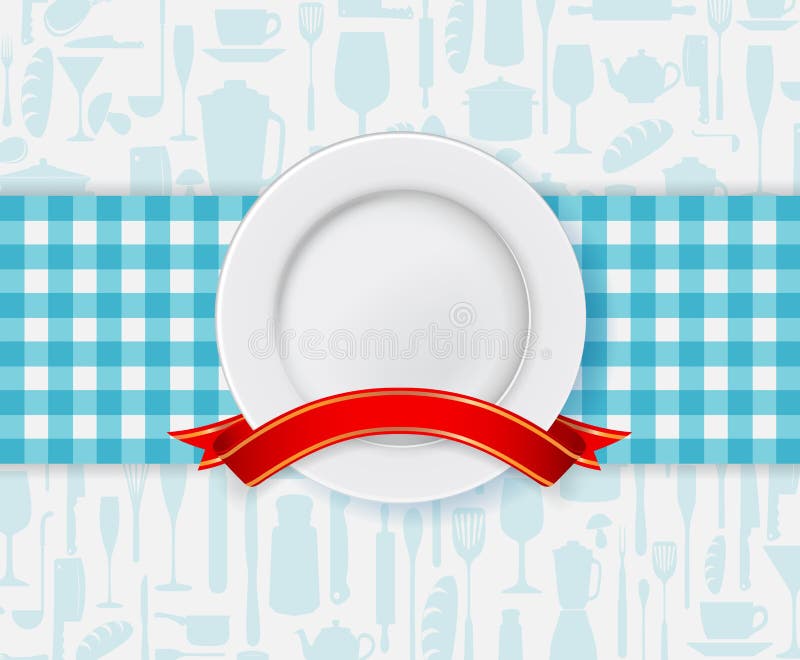 Restauracyjny menu projekt z talerzem i faborkiem royalty ilustracja Restauracyjny menu projekt z talerzem i faborkiem royalty ilustracja