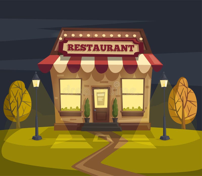 Restaurant or Cafe. Exterior Building Stock Vector - Illustration of  european, diner: 87423840