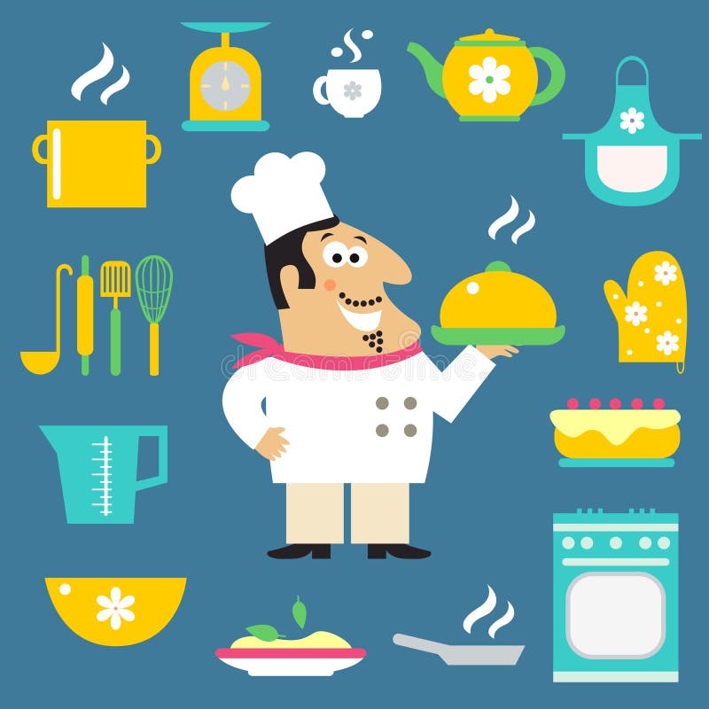 Asian Cook or Chef in Restaurant Stock Vector Illustration of lunch