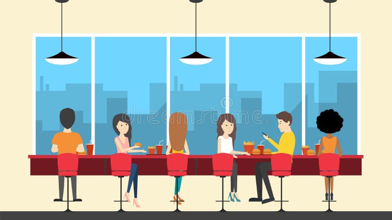 Restaurant d'aliments de préparation rapide illustration libre de droits Restaurant d'aliments de préparation rapide illustration libre de droits