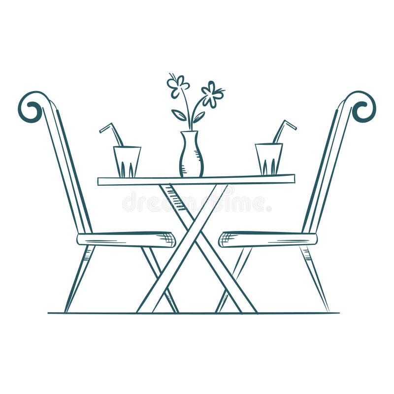 Restaurant dining table. Vector illustration decorative design vector illustration