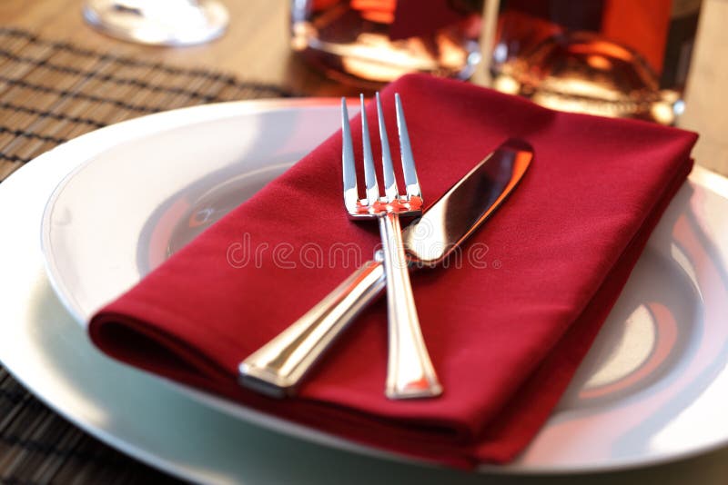 Restaurant Dinner Place Setting Stock Photo - Image of crockery, party