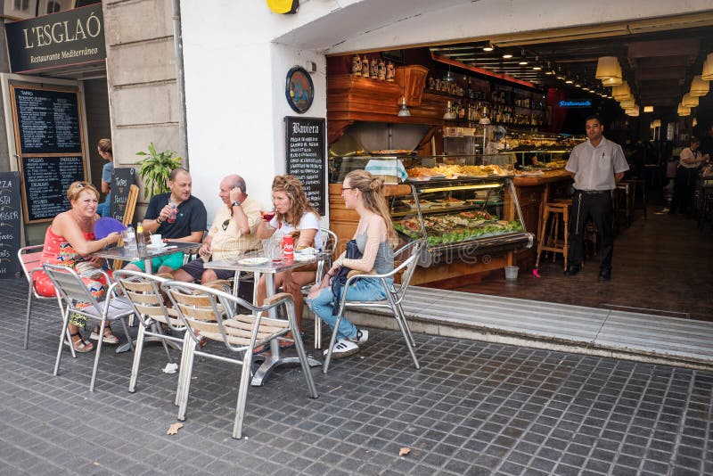Restaurant Gothic Quarter Barcelona Editorial Image Image of