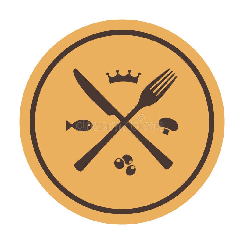 Restaurant icon. Crossed fork and knife vector illustration