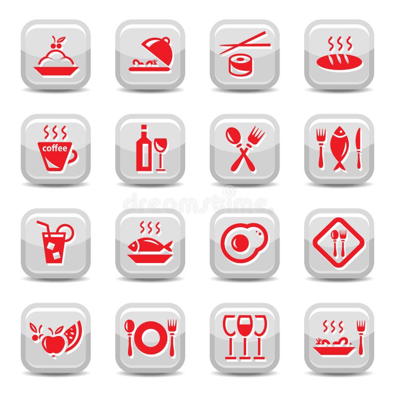 Un restaurante conjunto compuesto por iconos telarana a móvil.