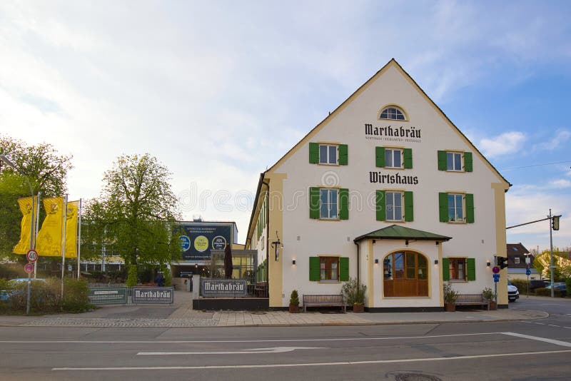 Restaurant Marthabräu, at the seat of the König Ludwig GmbH u. Co. KG Schlossbrauerei Kaltenberg. stock photos Restaurant Marthabräu, at the seat of the König Ludwig GmbH u. Co. KG Schlossbrauerei Kaltenberg. stock photos