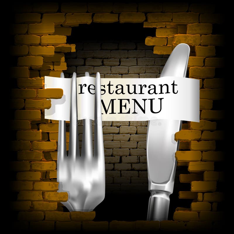 Restaurant Menu Brick Wall White Stock Illustrations 267 Restaurant