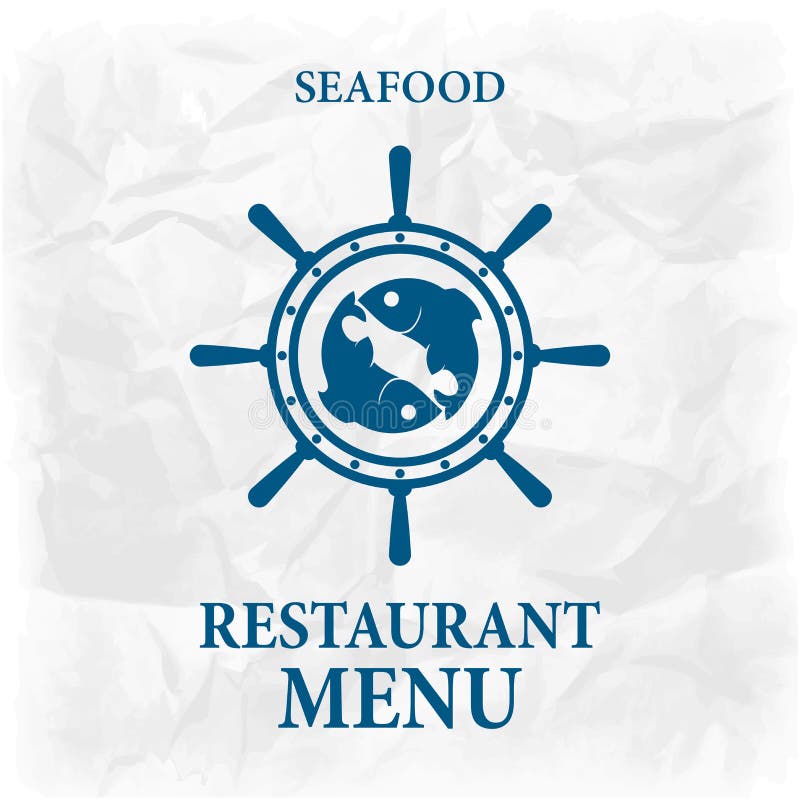 Restaurant Menu Seafood on a Retro Paper Style Background Stock Vector