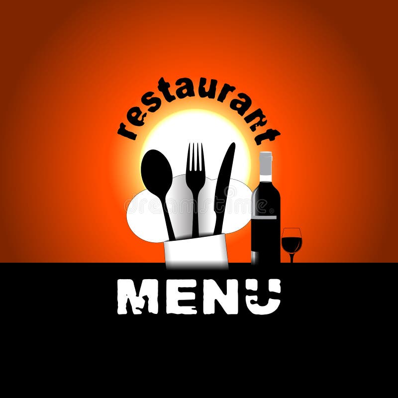 Restaurant Menu Sunset or Sunrise Chef Hat Stock Vector Illustration of retro, dessert 71681292