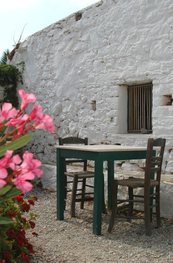 Restaurant next to ancient building stock images