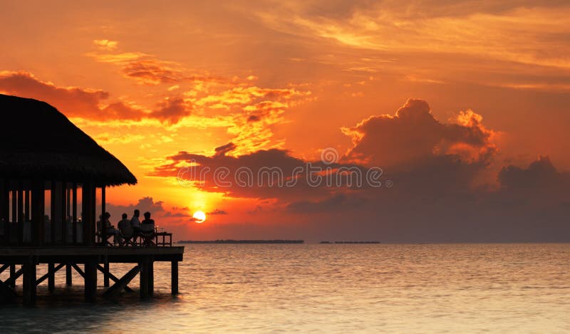 Restaurant over the ocean.