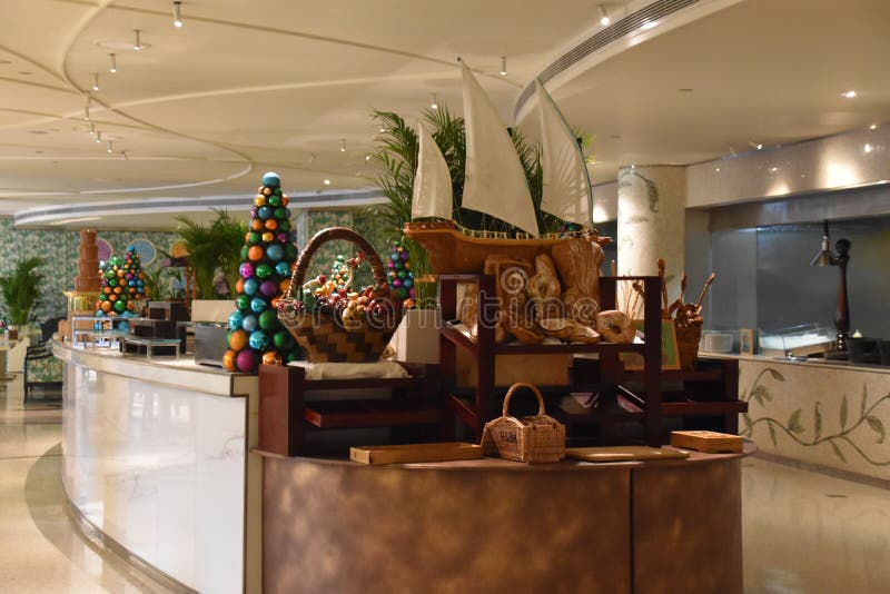 Restaurant at Palazzo Versace in Dubai, UAE Editorial Stock Image