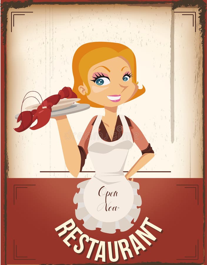 Waitress stock vector. Illustration of apron, geisha - 35292433