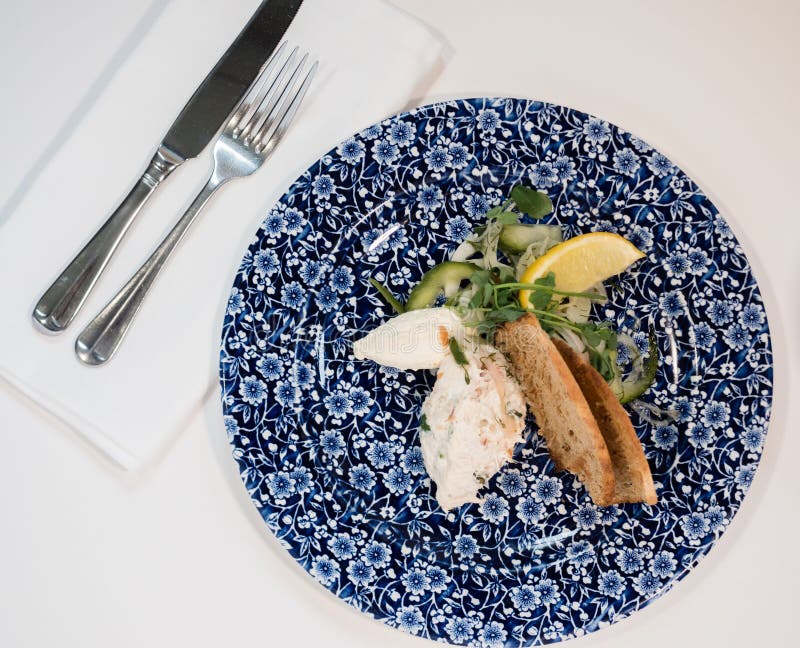 Restaurant Starter Dish with Cutlery. Flat Lay Stock Image Image of green, cooking 150659705