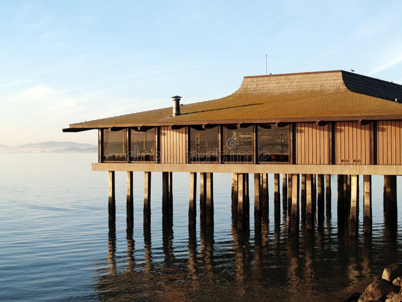 Restaurant on Stilts at Low Tide Bay Stock Image Image of mariana
