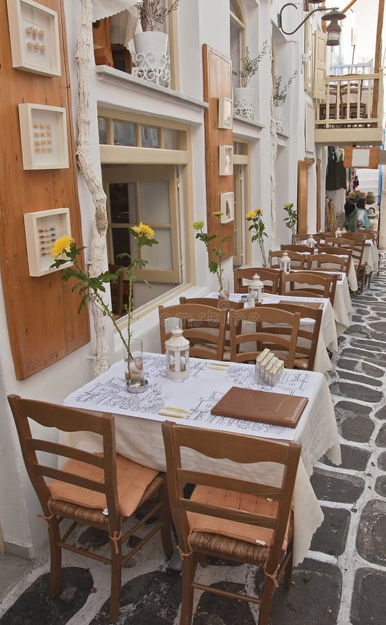 Restaurant in Greece stock photo. Image of building, chairs 22602622